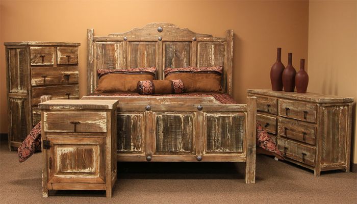 Wooden bedroom furniture for rustic interiors